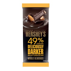 Hershey's Cocoa Creations Deliciously Darker Milky Chocolate with Whole Almonds 49% Cocoa 100 g