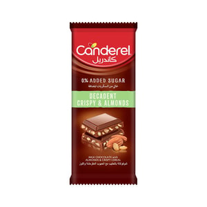 Canderel 0% Added Sugar Decadent Crispy & Almonds Milk Chocolate 100 g