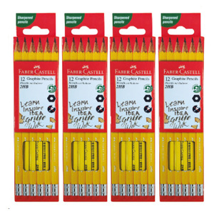 Faber-Castell Graphite HB Pencil 12 Pcs x 4 Pkt Yello