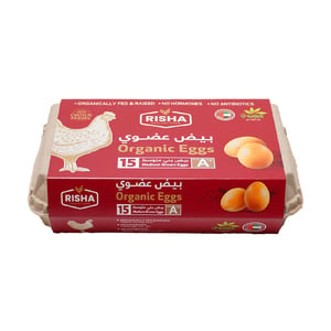 Risha Organic Brown Eggs Medium 15 pcs