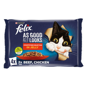 Purina Felix As Good As It Looks Beef & Chicken Wet Cat Food 4 x 85 g