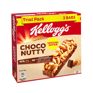 Kellogg's Choco Nutty Cereal Bar Vale Pack 3 x 30 g