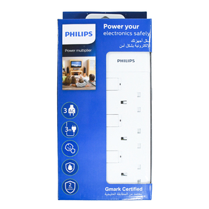 Philips 3 Way Extension Socket with Individual Switch, 3m, SPN1932WB