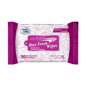 Cool & Cool Max Fresh Antibacterial Skin Wipes 30 pcs