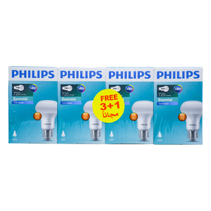 Philips 7W LED Spot Bulb, Cool Daylight, 4 pcs, E27