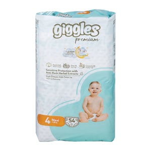 Giggles Premium Baby Diaper Maxi Size 4 7-18 kg 54 pcs
