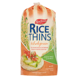 Real Foods Rice Thins Wholegrain 150 g