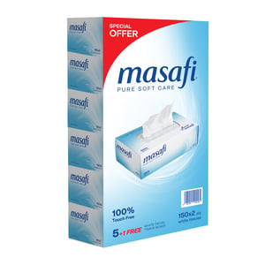 Masafi White Facial Tissue 2ply 6 x 150 Sheets