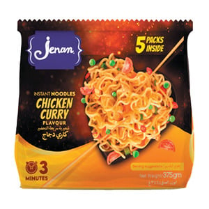 Jenan Chicken Curry Instant Noodles Value Pack 5 x 75 g