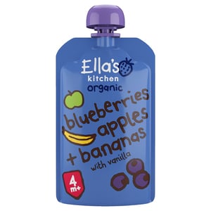 Ella's Kitchen Organic Blueberries, Apples + Banana with Vanilla Baby Food from 4+ Months 120 g