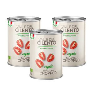 Valle Del Cilento Organic Chopped Tomatoes 3 x 400 g