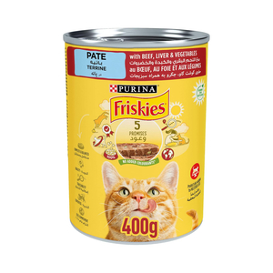 Purina Friskies Wet Cat Food Beef and Vegetables in Chunkpound 400 g