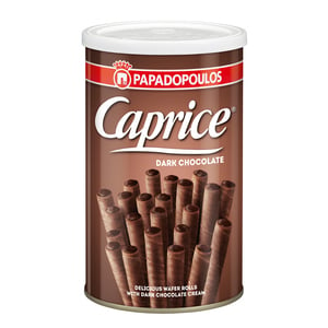 Papadopoulos Caprice Wafer Rolls with Dark Chocolate Cream 250 g