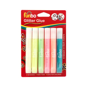 Funbo Glitter Glue Glowin Dark 6 x 13 g