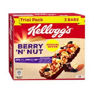 Kellogg's Berry 'N' Nut Cereal Bar Value Pack 3 x 30 g