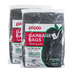 Papco Garbage Bags 103 x 84cm 50 Gallons Value Pack 2 x 20pcs