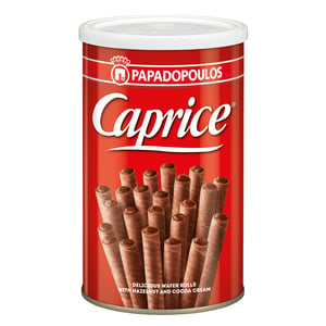 Papadopoulos Caprice Wafer Rolls with Hazelnut and Cocoa Cream 250 g