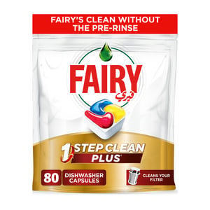 Fairy 1 Step Clean Plus Automatic Dishwasher Capsules 80 pcs