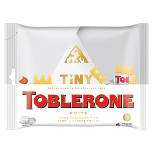 Toblerone Tiny Swiss White Chocolate Bar with Honey & Almond Nougat Minis Sharing Pack 200 g