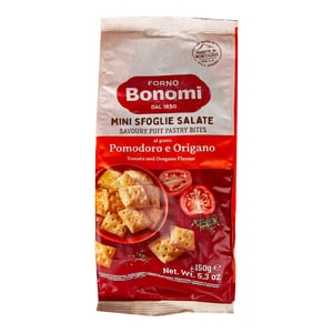 Forno Bonomi Tomato And Oregano Flavour Savoury Puff Pastry Bites 150 g