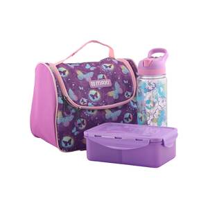 Maxi Lunch hBag+Lunch Box+Water Bottle Set-Purple