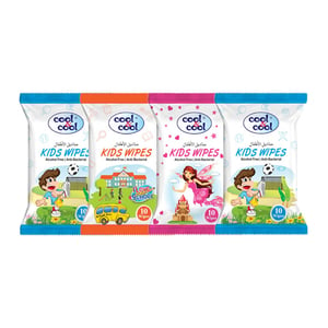 Cool & Cool Kids Wet Wipes Value Pack 4 x 10 Sheets