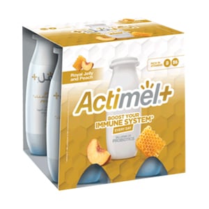 Actimel Royal Jelly And Peach Yogurt Drink 4 x 93 ml