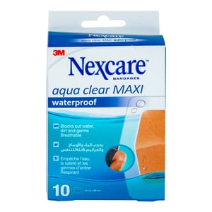 Nexcare 3M Aqua Clear Maxi Waterproof Bandage 10 pcs