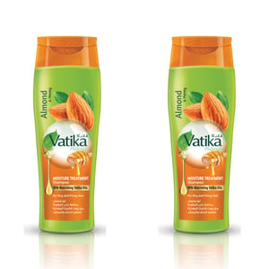 Vatika Naturals Moisture Treatment Shampoo Enriched with Almond & Honey For Dry & Frizzy Hair With Nourishing Vatika Oils 2 x 400 ml