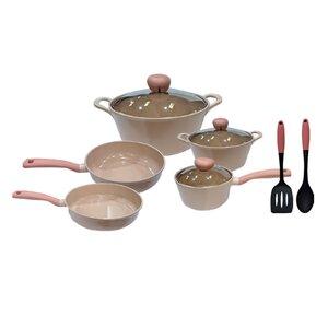 Neoflam Cast Aluminium Cookware 10 pcs Set Sherbet