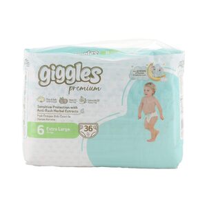 Giggles Premium Baby Diaper Extra Large Size 6 15+ kg 36 pcs