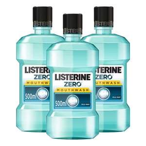 Listerine Zero Mild Mint Mouthwash 500 ml 2+1