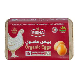 Risha Organic Brown Eggs Medium 15 pcs