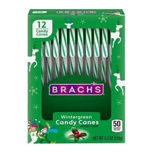 Brach's Wintergreen Candy Canes 12 pcs