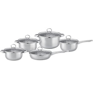 Chefline Stainless Steel Cookware Set, 10 pcs(Including Lids), Assorted