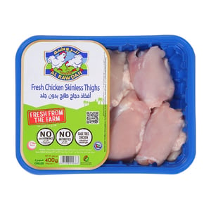 Al Rawdah Fresh Chicken Thighs Skinless 400 g
