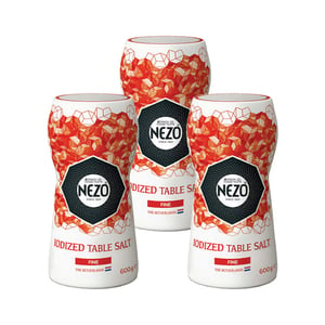 Nezo Fine Iodized Pure Salt 3 x 600 g