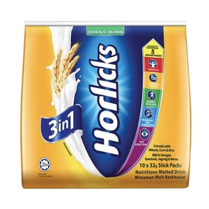 Horlicks 3In1 Cereals With Wheat,Corn&Rice 10 x 32g