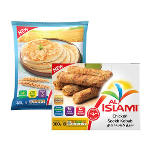 Al Islami Chicken Seekh Kebab 300 g + Plain Paratha 400 g