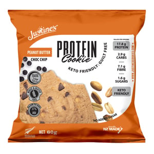 Justine's Peanut Butter Choc Chip Protein Cookie Gluten Free 60 g