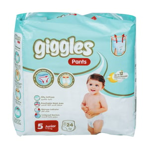 Giggles Baby Diaper Pants Junior Size 5 11-25 kg 24 pcs