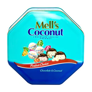Mell's Coconut Chocolate Tin 500 g