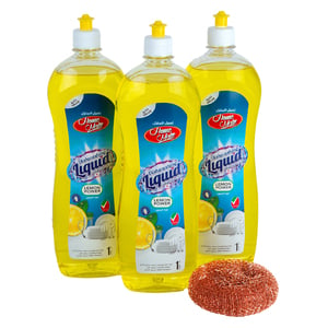 Home Mate Lemon Dishwashing Liquid 3 x 1 Litre + Offer