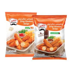 Al Kabeer Zing Chicken Strips Non Spicy 750 g + Zing Chicken Strips Smoked Buffalo Flavour 700 g