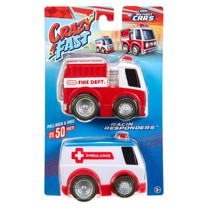 Little Tikes Crazy Fast Cars 2-Pack Responders, Fire Truck & Ambulance, 2 pcs, LIT-659461