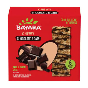 Bayara Chewy Chocolate & Oats Bar Value Pack 6 x 30 g