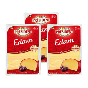 President Classic Edam Cheese Slice 3 x 150 g