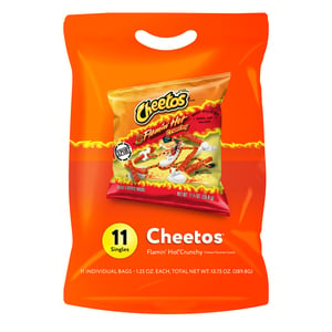 Cheetos Flamin Hot Crunchy Cheese Flavored Snacks Value Pack 11 x 35.4 g