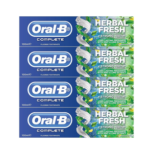 Oral B Complete Herbal Fresh Toothpaste With Mint & Lime Extract 4 x 100 ml