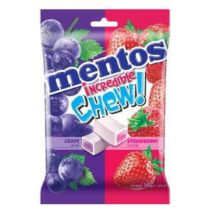 Mentos Incredible Chew Grape & Strawberry Flavour 140 g